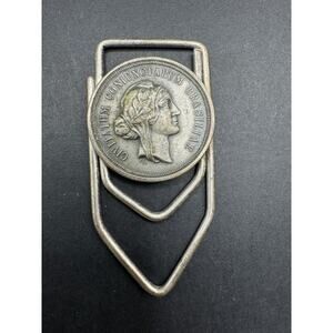 Vintage Greek Coin Civitatum Coniunctarum Brasiliae Metal Money Clip Holder